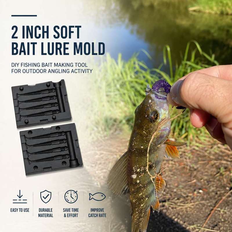 Fishing Lure Kit - 2 Inch Soft Bait Lure Mold