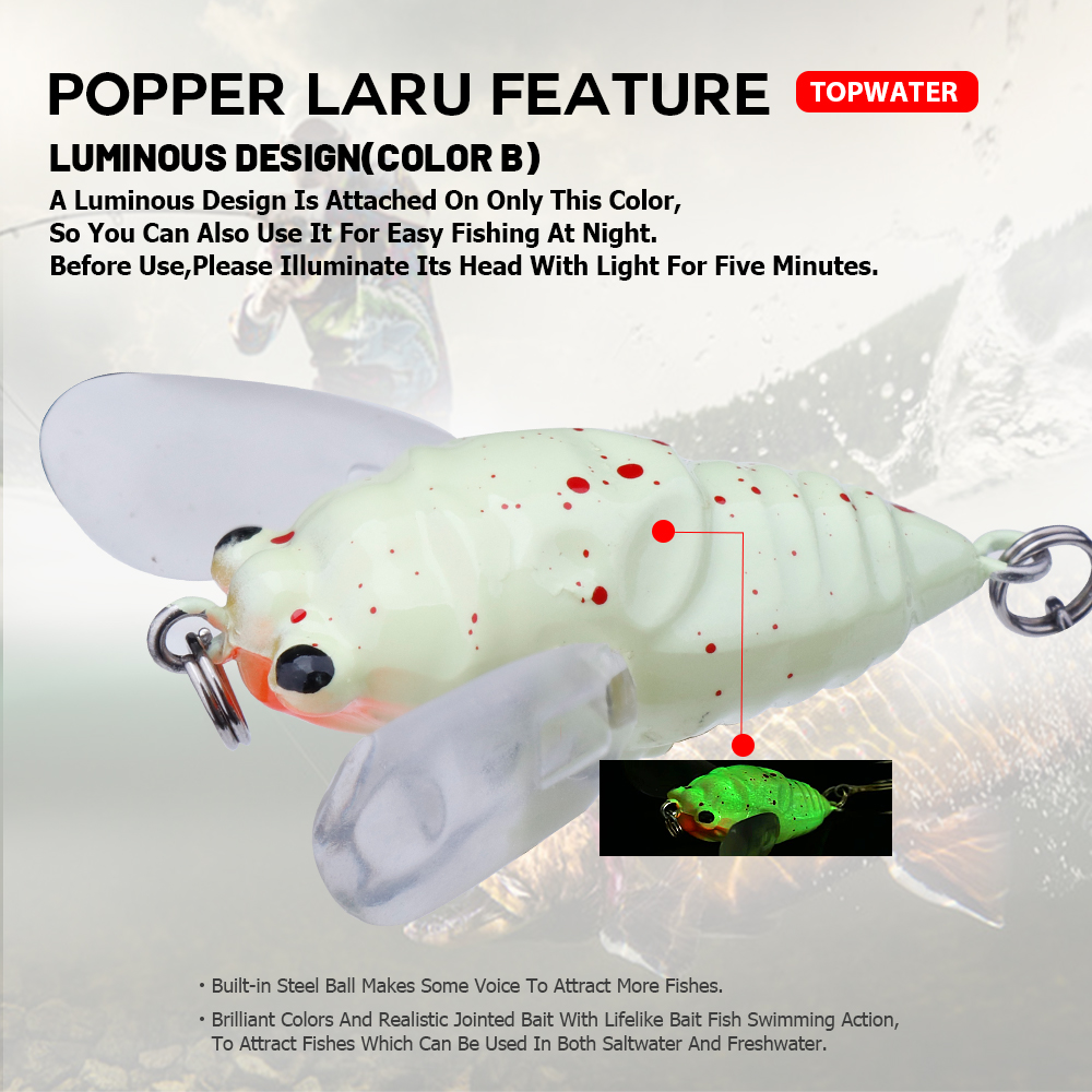Agoie 6.5g 5cm Topwater Popper - đánh giá và giá Fishing Lure Swimbait