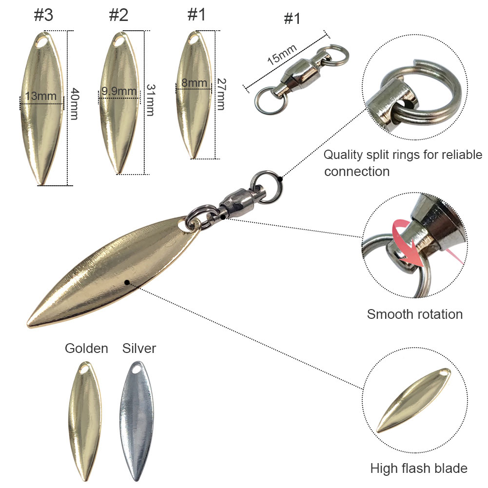 10pcs Willowleaf Blades Spinne - đánh giá và giá Fishing Lure Buzzbait