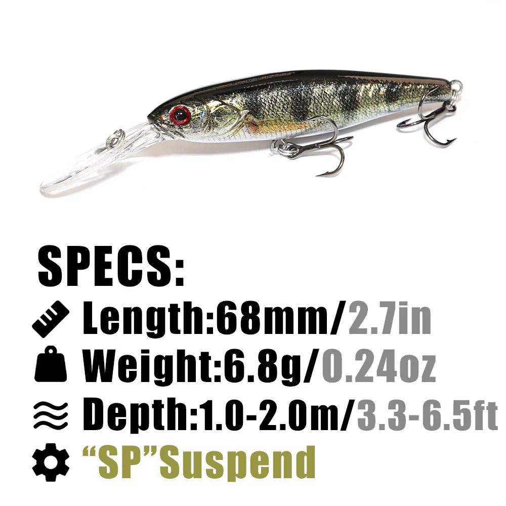 B&U  68mm 3D Printing Shad Sus - đánh giá và giá Fishing Lure Jerkbait