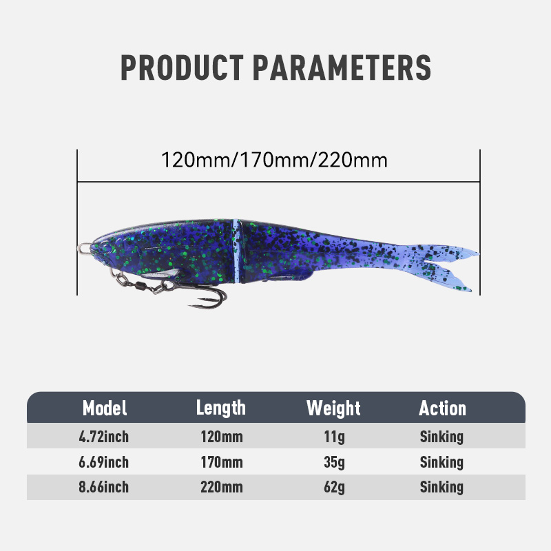 1pc Soft Jointed Swimbait Sink - đánh giá và giá Fishing Lure Swimbait